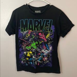 Marvel Black and Green Short Sleeve Tee